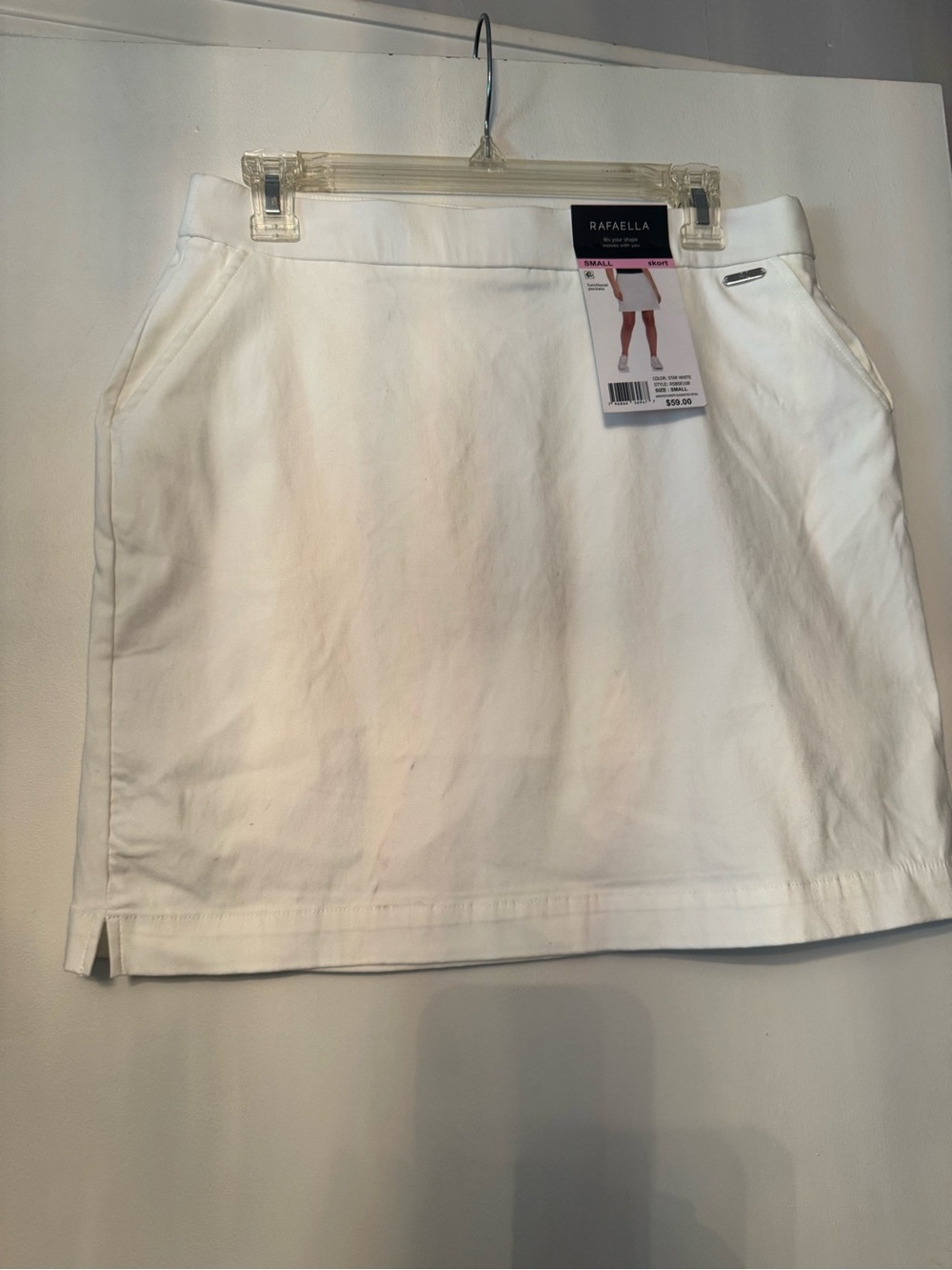 Rafaella White Women's Mini Skort with Side Pockets